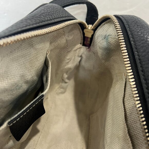 $1280 GUCCI Black Leather Disco Soho Gold Hardware Tassel Crossbody Bag as is - Picture 15 of 16